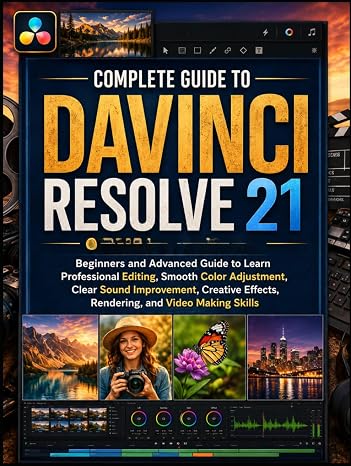 Complete Guide to DaVinci Resolve 21: Beginners and Advanced Guide to Learn Professional Editing, Smooth Color Adjustment, Clear Sound Improvement, ... Effects, Rendering, and Video Making Skills