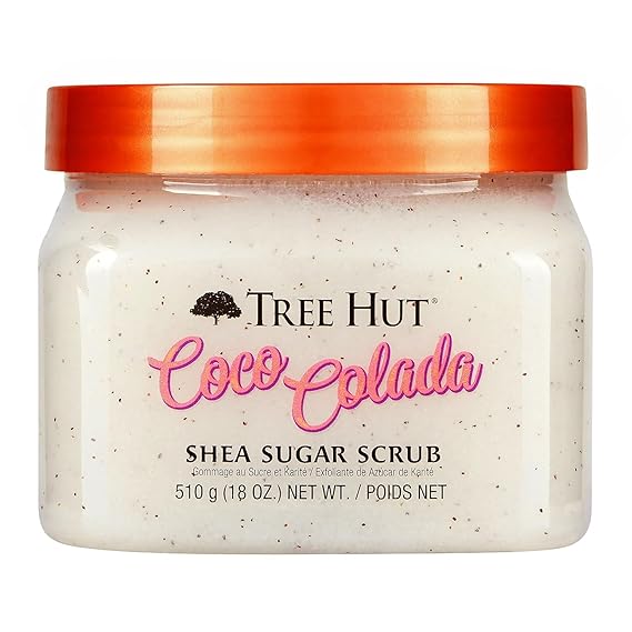 Tree Hut Coco Colada Body Scrub, Exfoliating & Hydrating Sugar Scrub with Shea Butter & Essential Oils, Smooth Skin, Body Exfoliator For All Skin Types, Self Care Gifts for Women, Vegan, 18 Oz