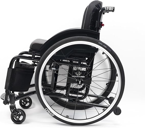 Ultra Lightweight Sports Wheelchair(30Lbs)- Folding Aluminum Alloy Manual Wheelchairs,with Quick Release Rear Wheels,Anti-Tip Wheels(Black,38cm/14.9in Seat)