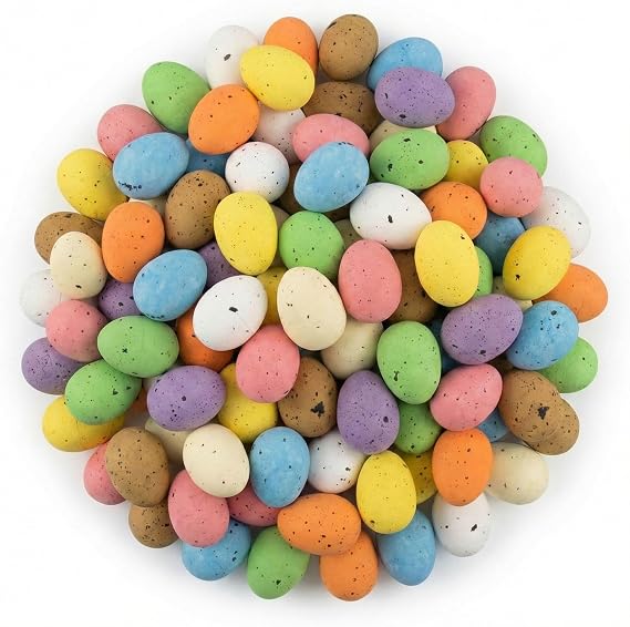 100 PCS Easter Eggs for Easter Basket Fillers, Mini Plastic Speckled Eggs for Spring Display, Bowl & Vase Filler Faux Chicken Egg for Spring Party Favors Home Centerpiece Decor