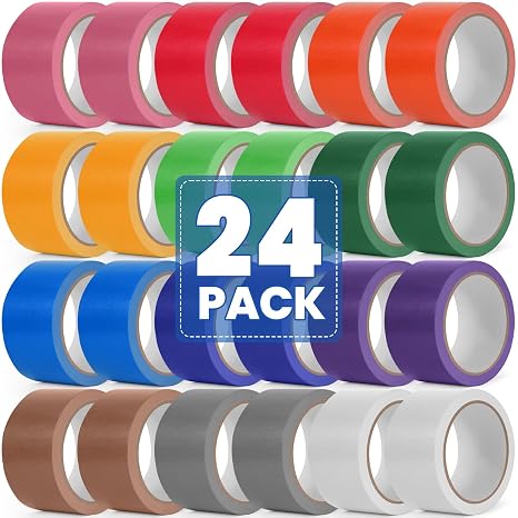 24 Pack Rainbow Colored Duct Tape, 12 Colors 10 Yards x 2 Inch Duct Tape