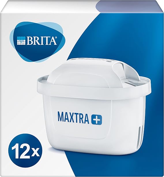 BRITA filter cartridges MAXTRA + 12 Pack - cartridge for all BRITA water filters to reduce lime chlorine & taste-disturbing substances in tap water