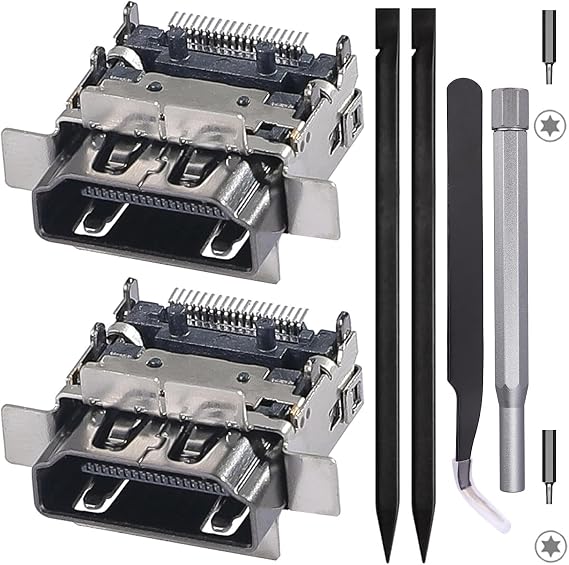2 Pack Replacement Port for Xbox Series S Display Socket Jack Connector Replacement for XSS Console, Original OEM Quality with Tools M1097399