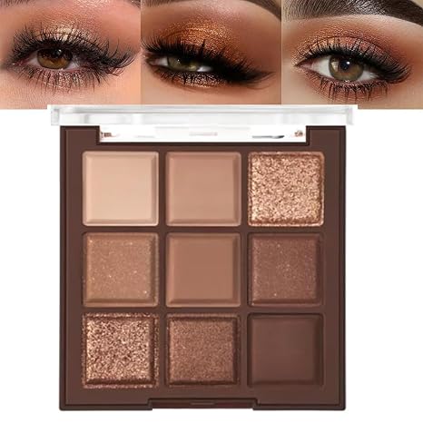 Lilbitty Nude Eyeshadow Palette Rose Gold and Dark Bronze Highly Pigmented Cream Eyeshadow Long-Lasting and Natural for Brown Eyes