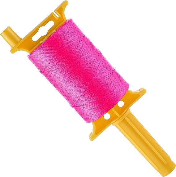 Mason Line with Reel, #18 540ft Braided String Line,Fluorescent Pink
