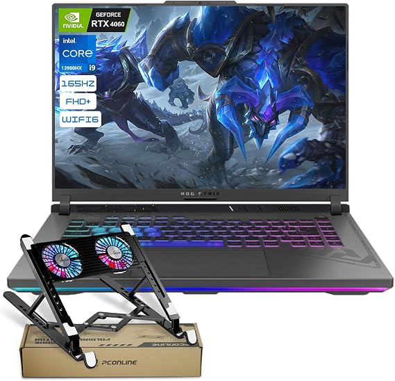 ASUS ROG Strix G16 16" FHD+ 165Hz Display, Intel i9-13980HX NVIDIA GeForce RTX 4060 VR-Ready Pro Gaming Laptop, 64GB RAM, 1TB SSD, RGB Backlit KB, Bundle with PCO Notebook Fold Radiator, Cooler