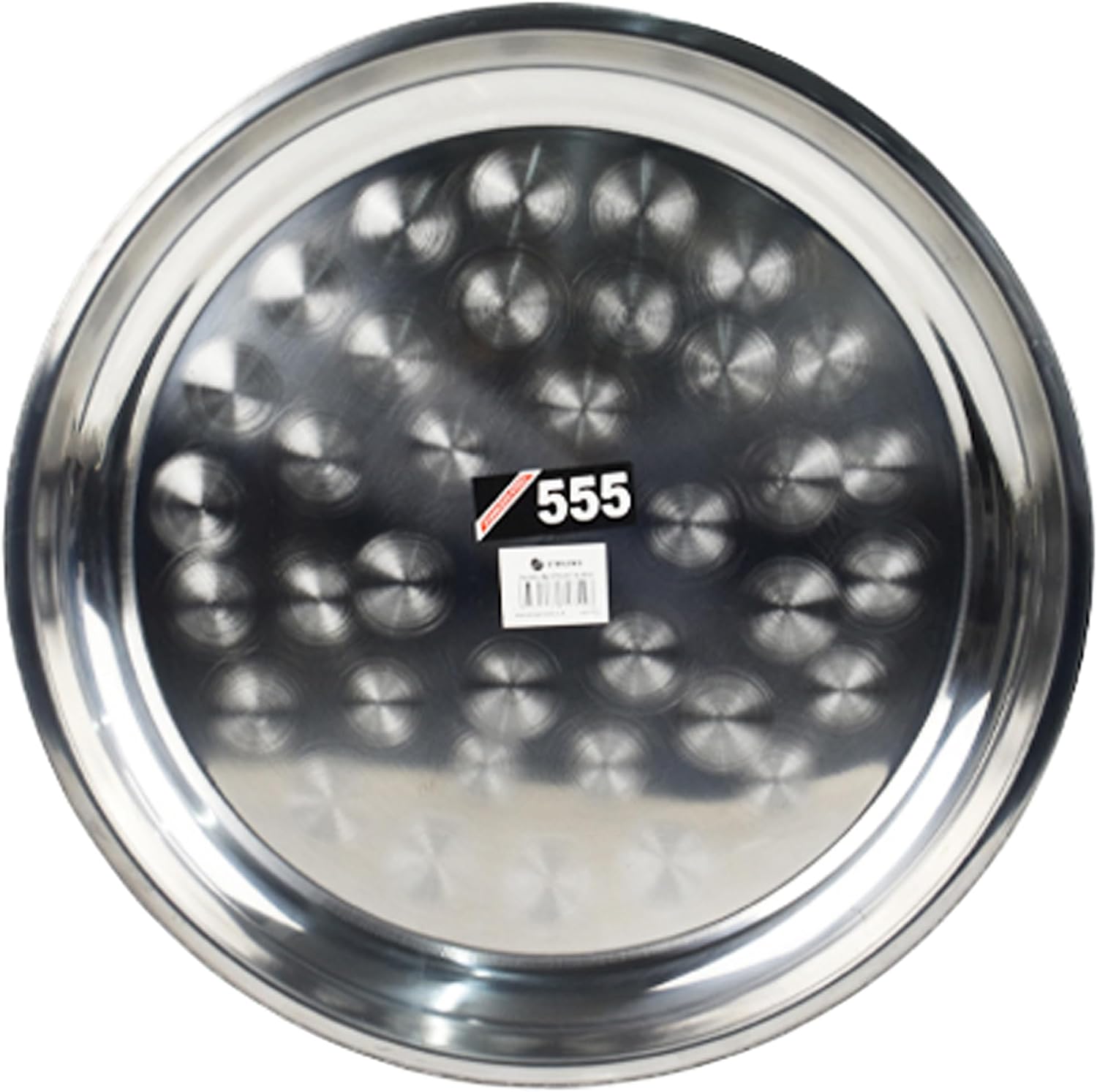 Stainless Steel Round Serving Platter Silver Tray With Dishwasher Safe Service Plate - 30cm Thali Dish