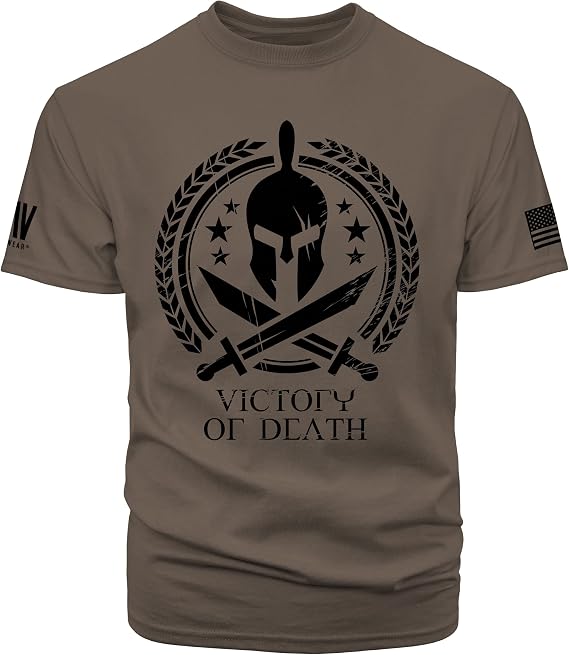 Dion Wear Mens Graphic T-Shirts - Spartan Warrior Short Sleeve T-Shirt