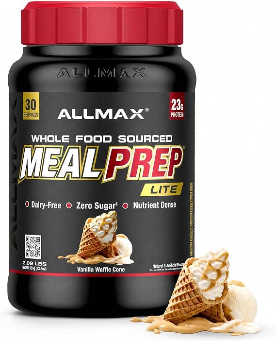 ALLMAX MealPrep Lite Meal Replacement Powder, Vanilla Waffle Cone
