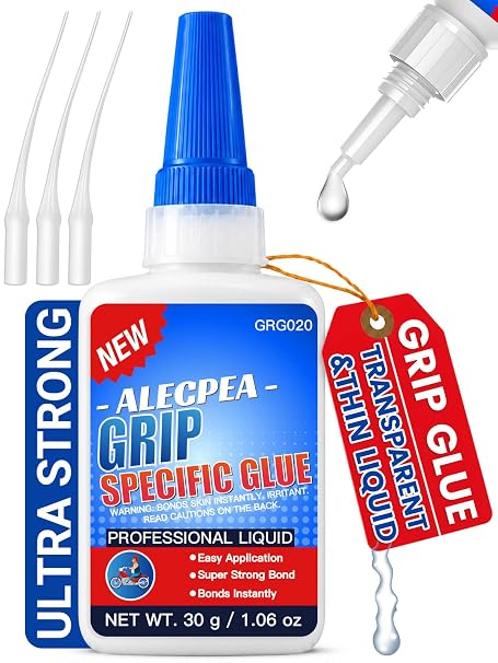 ALECPEA Grip Glue, 30g Thin Motorcycle Grip Glue with 3 Precision Droppers