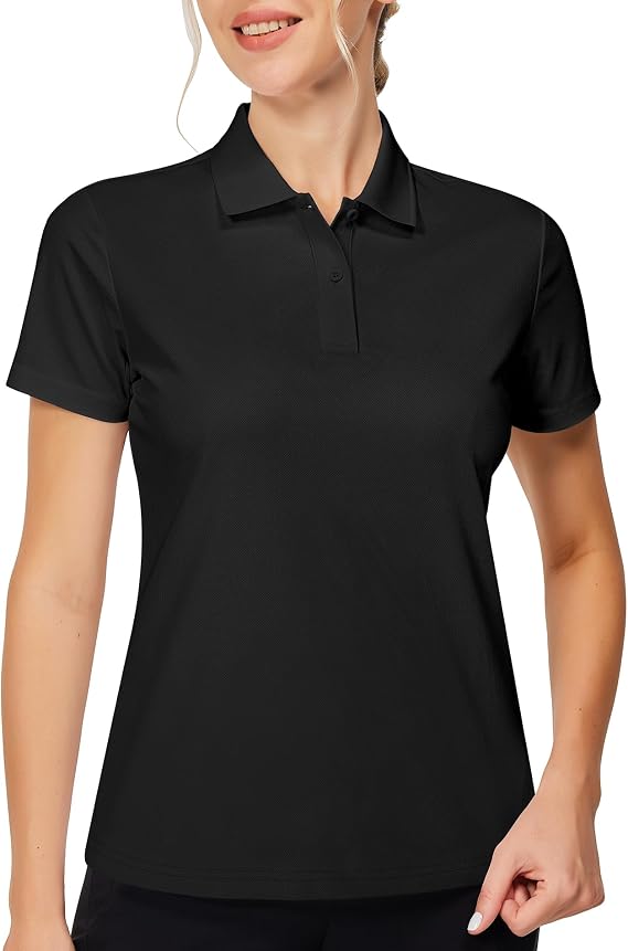 Casei Women's Short Sleeve Golf Polo Shirts Quick Dry UPF 50+ Collared