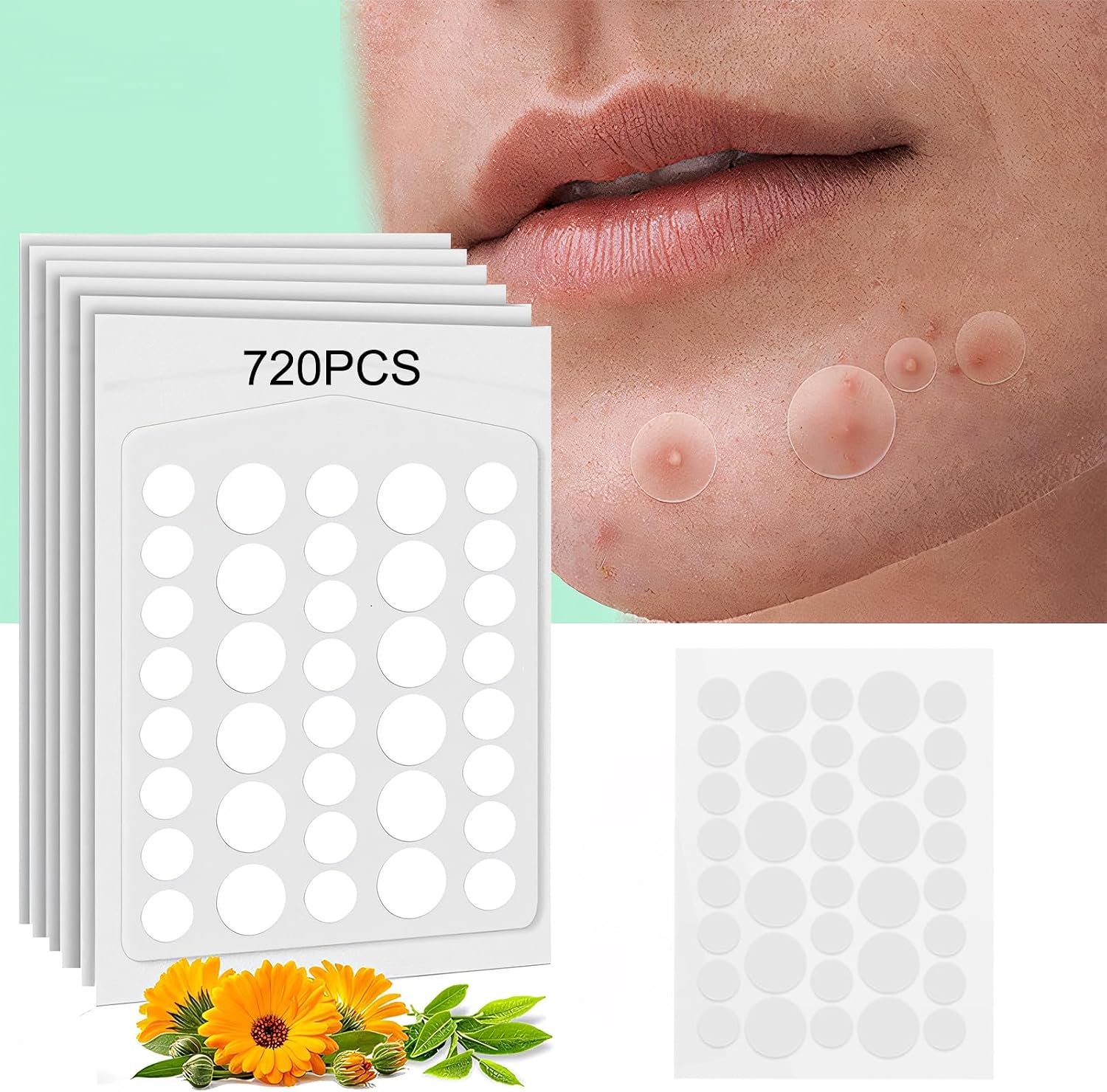 Acne Patch 720 Patch for Acne Hydrocolloid 2 Different Sizes Suitable for All Skin Types