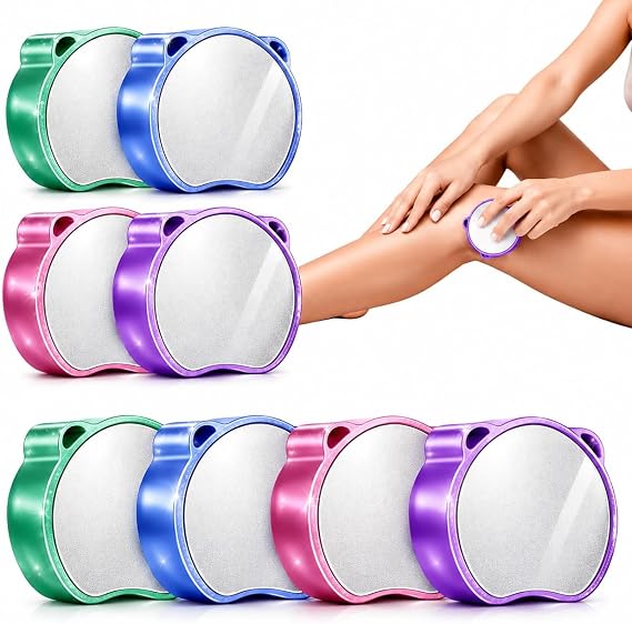 Bundle & Save: 4-Pack Magic Crystal Hair Remover - Painless Exfoliating Tool for Legs, Arms, Body | Men & Women (Assorted Colors)