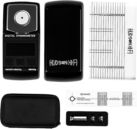 Hudson Hi-Fi Turntable Cartridge Alignment Kit - The Audiophile Purists Perfected 3-Piece LP Cartridge Setup Set. Accuracy Optimized Digital Scale, Azimuth Ruler, Protractor - Rich Pure Sonic Sound