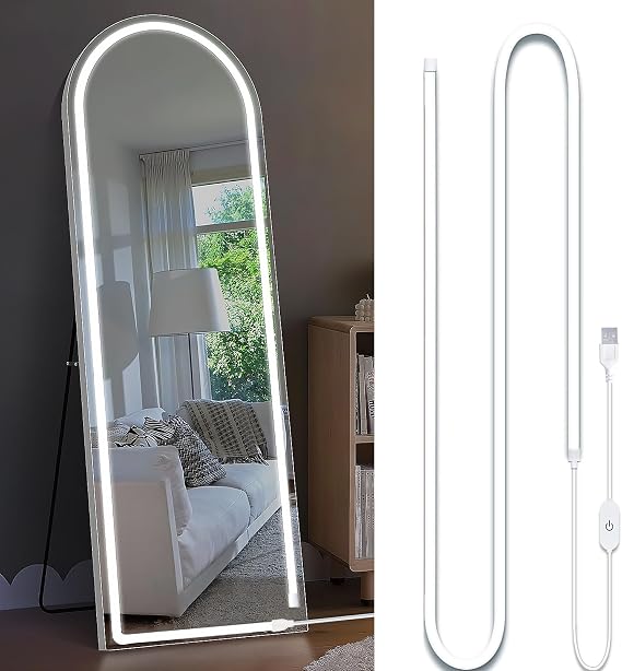 ZSLAIFU LED Vanity Lights for Mirror, Hollywood Style Makeup Lighting, 10FT White Strip Lights for Mirror, Dimmable Makeup Vanity Light Strip for Bathroom, Dressing Table and DIY Lighting