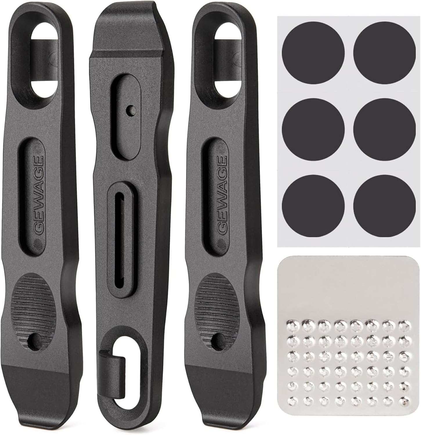 GEWAGE Bicycle Tyre Lever Bicycle Tyre Repair Kit with 6 Pre-Glued Tyre Patches and Metal Files Bicycle Change Tool for Repairing Bicycle Inner Tubes