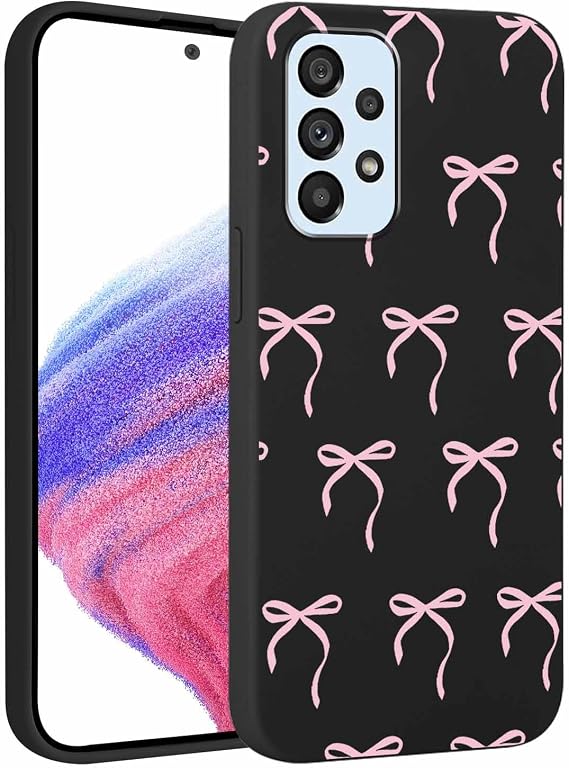 Phoona Bow Pattern Phone Case for Samsung Galaxy A53 5G 6,5", Cute Aesthetic Design Print Funda with TPU Slim Liquid Silicone Shockproof