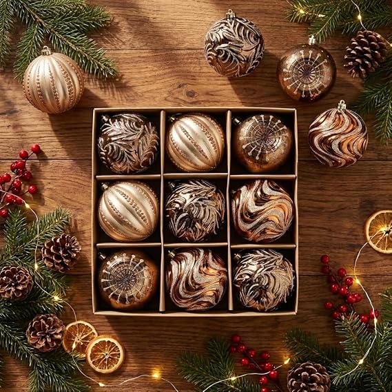 Valery Madelyn Large Christmas Tree Decorations Ball Ornaments 9ct