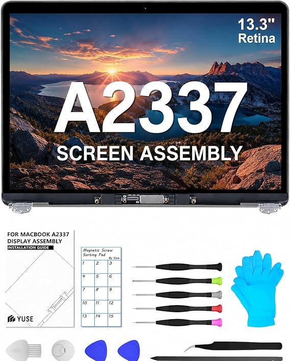 A2337 Screen Replacement 13.3" for MacBook Air M1 2020 Full LCD(Silver)