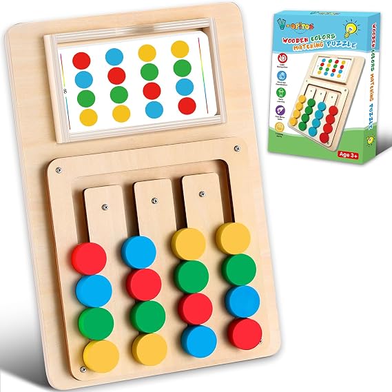 V-Opitos Color Matching Puzzle, Montessori Brain Teaser for Kids Ages 3-7