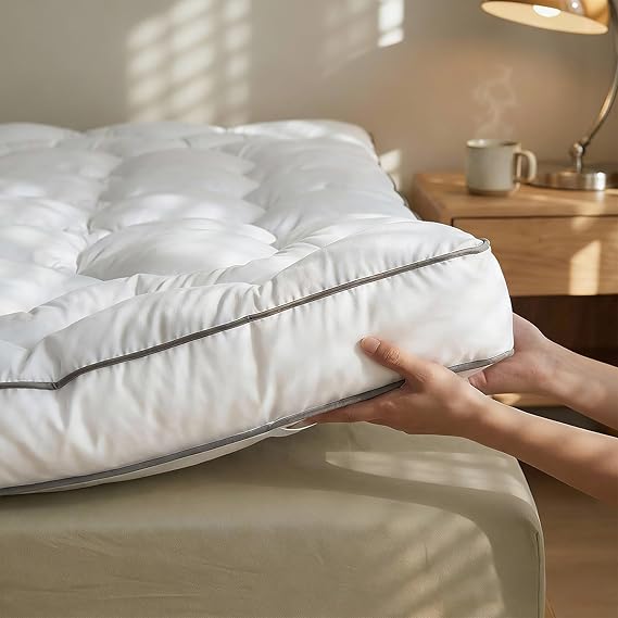 Homkdom Memory Foam Mattress Topper Queen for Back Pain & Pressure Relief