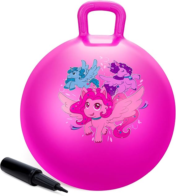 INPODAK Pink Unicorn Space Hopper 18inch Space Hoppers for Kids Age 3-8