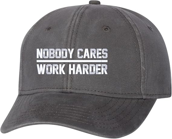 Go All Out Nobody Cares Work Harder Dad Deluxe Trucker Flatbill Baseball Structured Embroidered Hat
