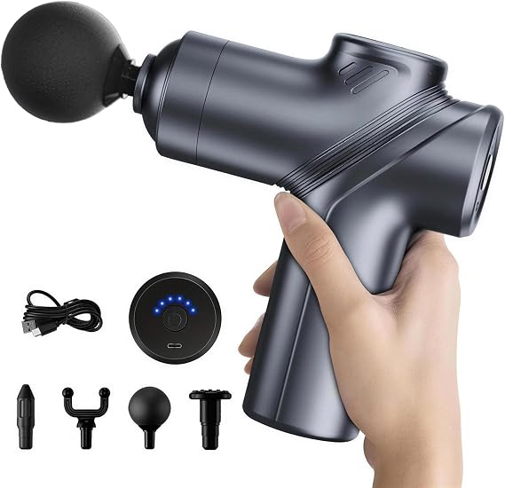 LEERCON Massage Gun Deep Tissue Mini Muscle Massager for Pain Relief, Blue