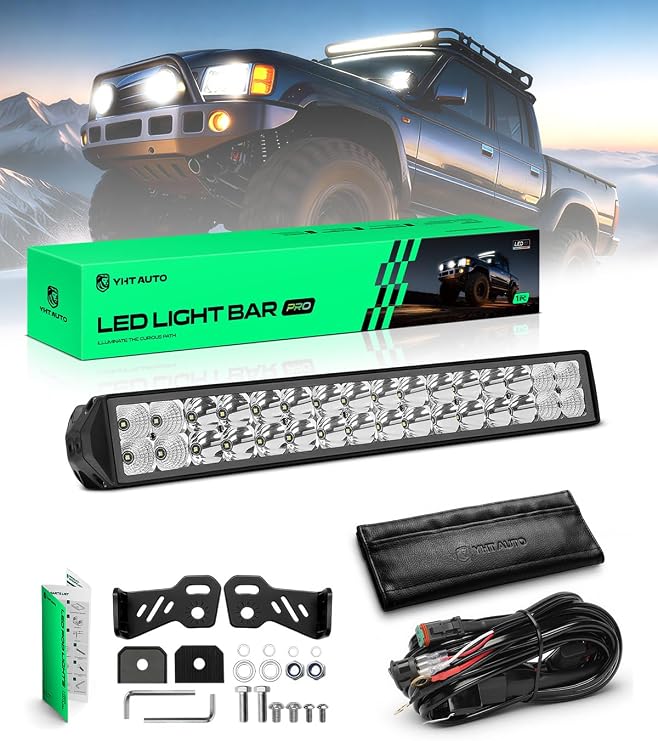 YHTAUTO 22 Inch LED Light Bar Combo 160W Off-Road Lights for Truck UTV ATV