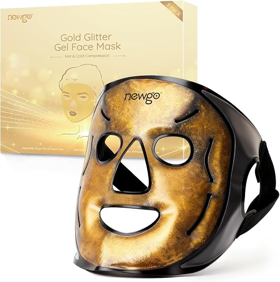 NEWGO Cooling Gel Ice Face Mask, Adjustable 3D Fit Facial Ice Mask