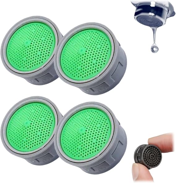 4Pcs Water Tap Aerators,Tap Aerator,Plug-in Faucet Filter,21mm Male Thread High Flow Tap Filter, Easy Install Anti-Splash Faucet Adapter Insert,Water Saving Replacement Part for Sink,Kitchen,Bath