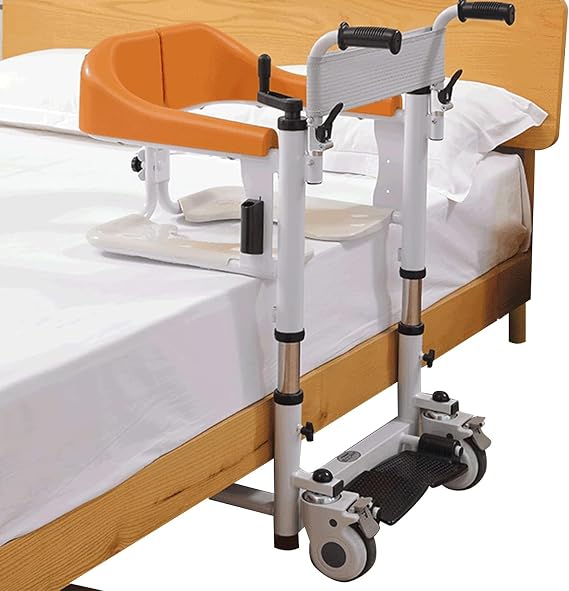 Patient Lift Transfer Machine - Electric Lift Chair Aid for Nursing Paralyzed Elderly - Hydraulics Bedside Lift with Manual Control - Transfer Lift Aid for Bedridden Patients