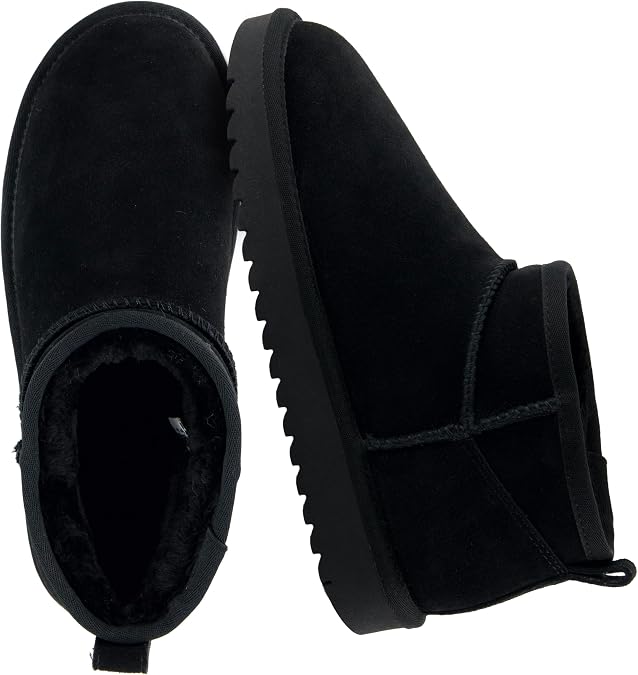 CUSHIONAIRE Hip-3 Genuine Suede Leather Ankle Boots for Women Pull On Cozy Faux Fur Boots Womens Shoes with Comfortable Memory Foam