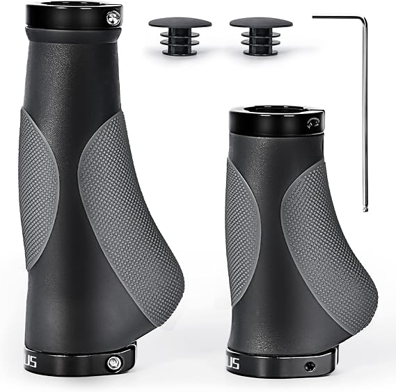 Prunus Bike Grips Rubber Ergonomic Antislip Handlebar Grips for MTB Bicycle Mountain