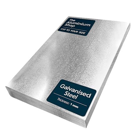 Galvanised Steel Sheet Metal Plate 1mm Thick Cut to Size DIY Fabrication Roofing (400mm x 400mm)