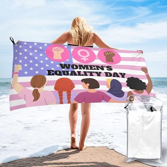 Women's Equality Day Fists Quick Dry Bath Towel, Ultra-Absorbent Lightweight Towel, Fast-Drying Soft Towel for Bathroom, Travel, Gym & Beach 31.5"x63"