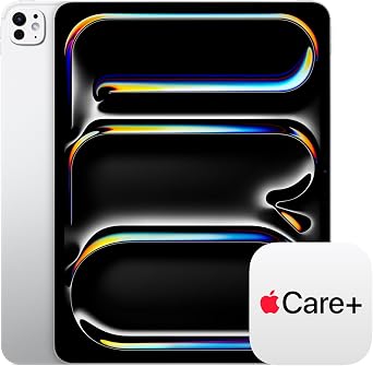 Apple iPad Pro 13-inch (M5): Ultra Retina XDR display, 512GB, Landscape 12MP Front Camera/12MP Back Camera, Wi-Fi 7 with Apple N1, Face ID, All-Day Battery Life Silver with AppleCare+ (2 Years)