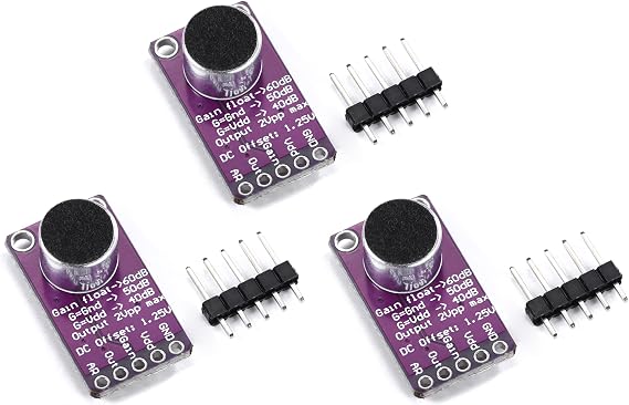 Teyleten Robot MAX9814 Electret Microphone AGC Amplifier Module Auto Gain Control Release Ratio Low THD for Arduino 3pcs