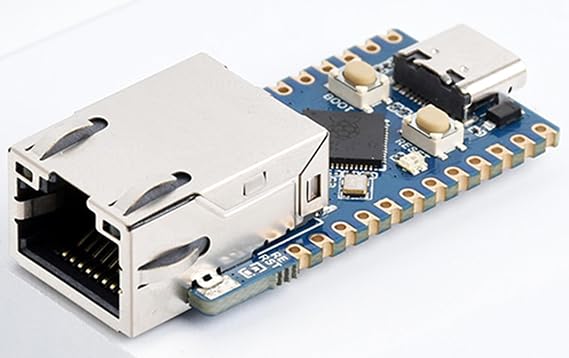 RP2040 Ethernet Development Board, Based on Raspberry Pi RP2040 Dual Core Processor Onboard ETH Port,Controllable via Network Support TCP Server/TCP Client/UDP Server/UDP,C/C++, MicroPython, etc.