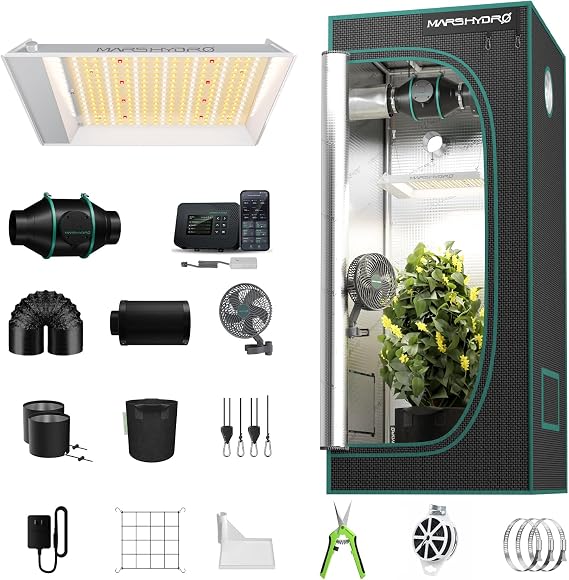 MARS HYDRO Smart Grow Tent Kit 2x2, TS600 Dimmable Grow Kit System