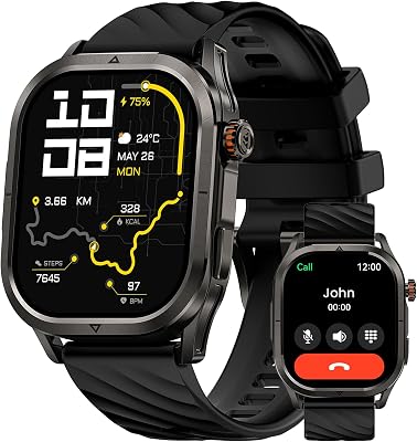 KOSPET Magic P10 Smart Watch with GPS & Compass, Stainless Steel Body, 50-Day Battery, 1.96" AMOLED, 5ATM Waterproof, Compatible for Android & iOS