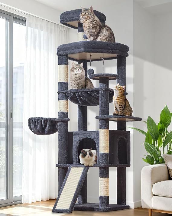 Taoqimiao Cat Tree, 183cm Large Cat Tree for Indoor Cats Cat Tower