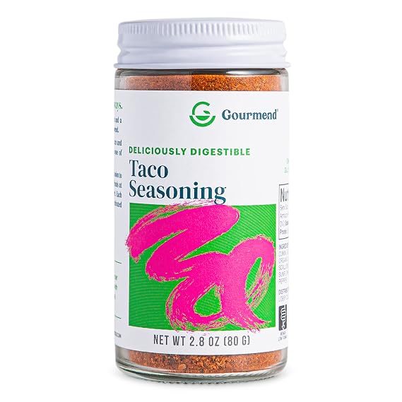 Gourmend Foods Taco Seasoning Low FODMAP Certified, Filler Free, Gluten Free, Single Origin Spices, 100% Natural, No Corn Starch, Maltodextrin,#34;Natural Flavors" or Other Fillers