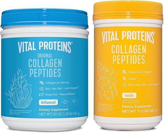 Vital Proteins Collagen Peptides Powder 20 oz Unflavored + 11.5 oz Vanilla