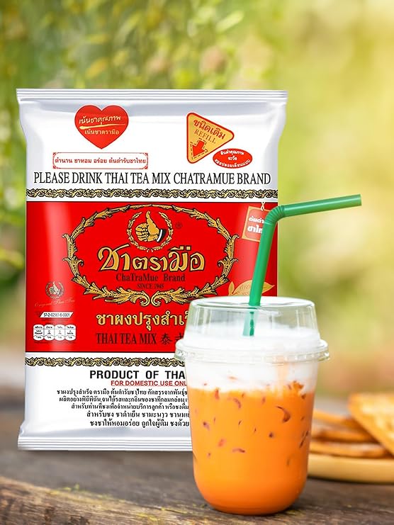 Cravin Supply Co Thai Tea Mix (Number-One) Cha Tra Mue Perfect for brewing Traditional Restaurant Style Thai Iced Tea (400g)