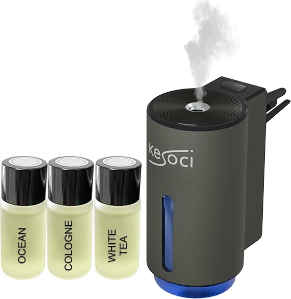 Smart Car Air Freshener: Revolutionary Smart Car Diffuser Vent Clip with 3 Exclusive 10 ml Fragrances (Fresh Essence Collection)