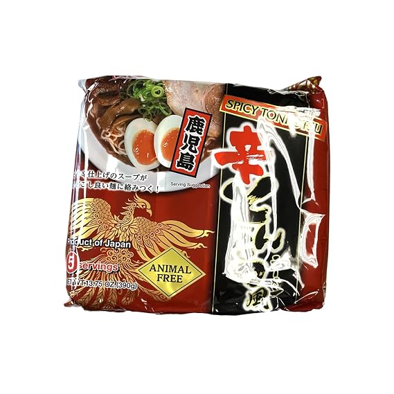 Tonkotsu-fu Spicy Ramen - Pack of 5 - Animal-free - Kagoshima - Product of Japan