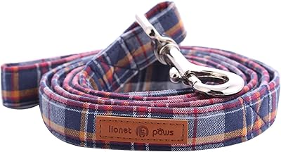 Lionet Paws Handmade Grid Dog Leash with Soft Handle for Cats and Small to Large Dogs