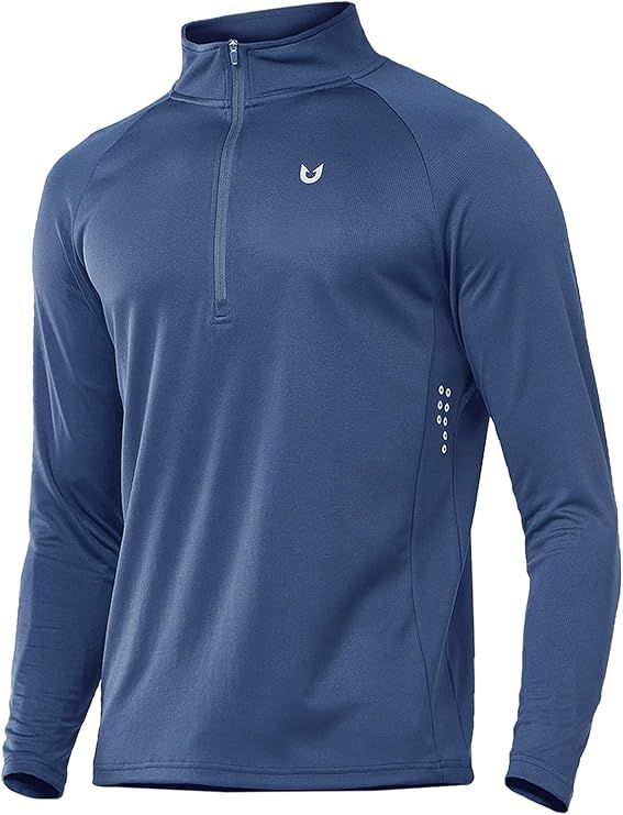 NORTHYARD Men's Quarter Zip Pullover Athletic Running 1/4 Zip Long Sleeve Pullovers Quick Dry Lightweight Tennis Gym Shirts