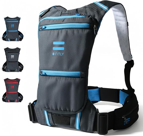 Minimalist Running Pack - Fitness Backpack Phone Holder, Storage, Thoracic Belt - Carry Personal Items - Running Gear for Men & Women - Lightweight Hydration Water Backpack